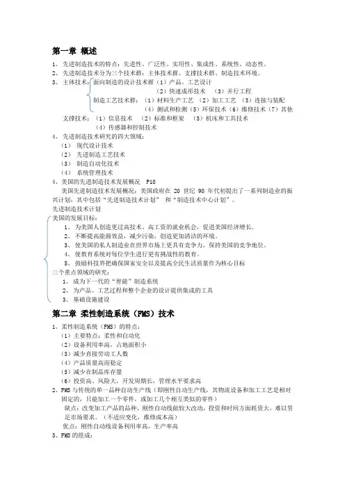 先进制造技术知识点总结