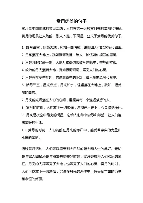赏月优美的句子