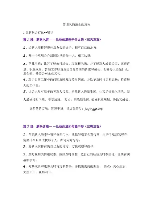带团队的最全的流程
