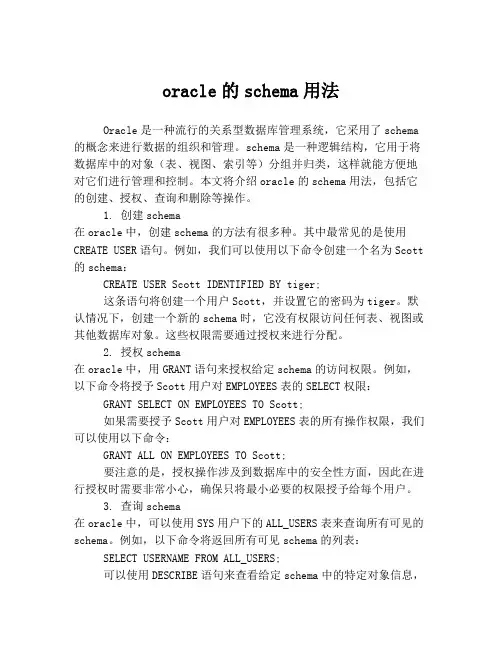 oracle的schema用法
