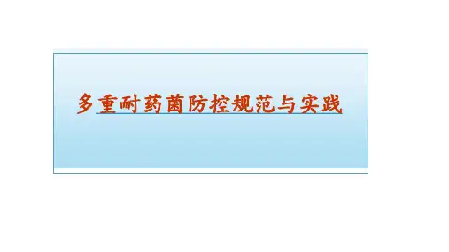 多重耐药菌防控规范与实践