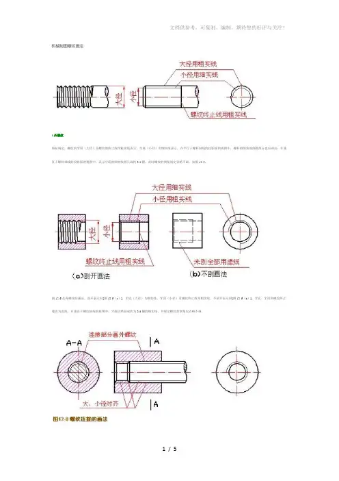 机械制图螺纹画法图解