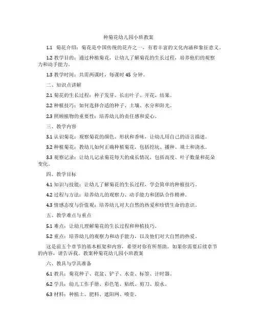 种菊花幼儿园小班教案