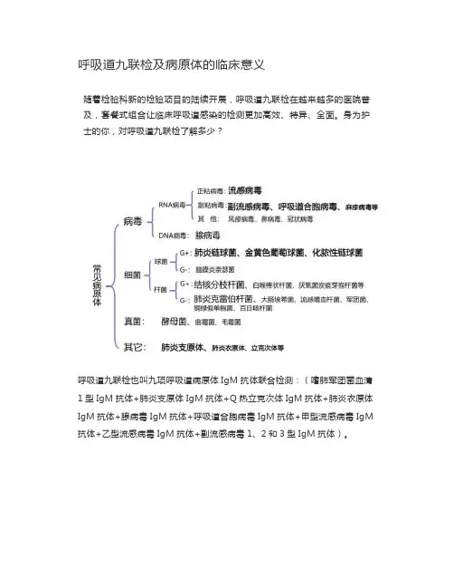 呼吸道九联检及病原体的临床意义