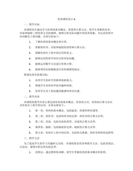 传热课程设计A