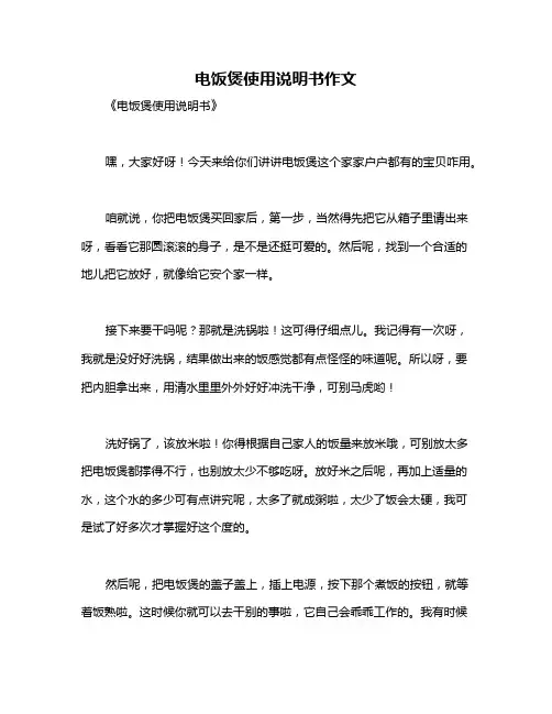 电饭煲使用说明书作文