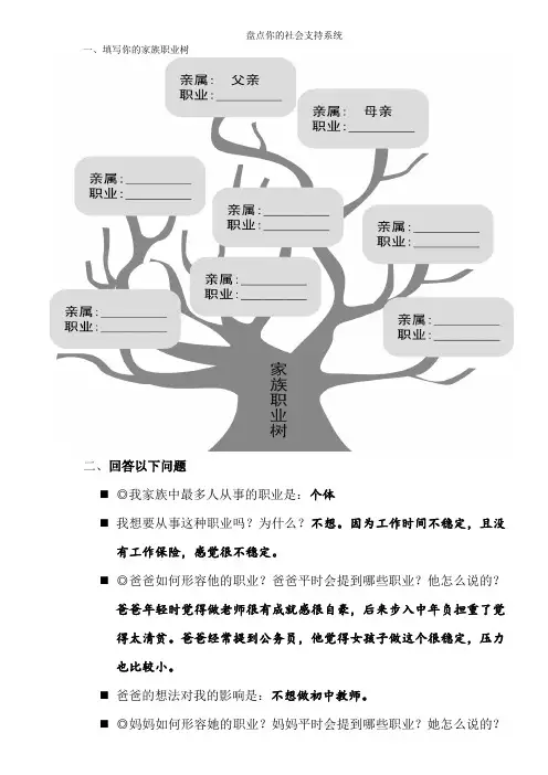 盘点你的社会支持系统