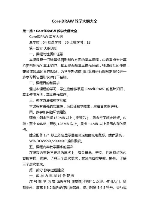 CorelDRAW教学大纲大全