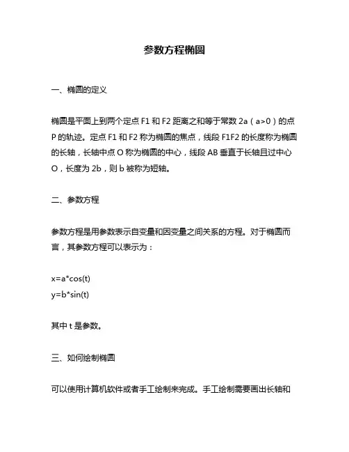 参数方程椭圆