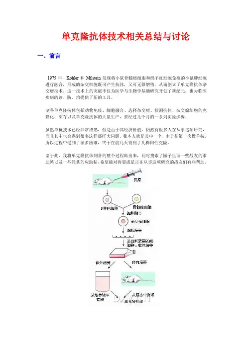 单克隆抗体技术相关总结与讨论