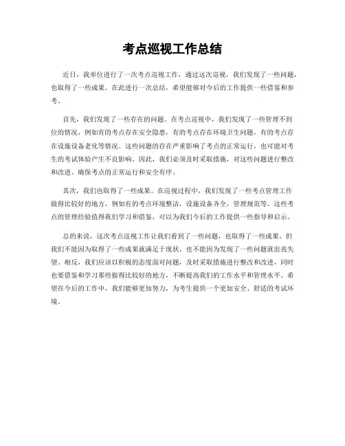 考点巡视工作总结