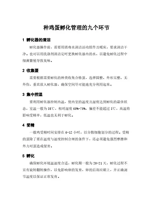 种鸡蛋孵化管理的九个环节