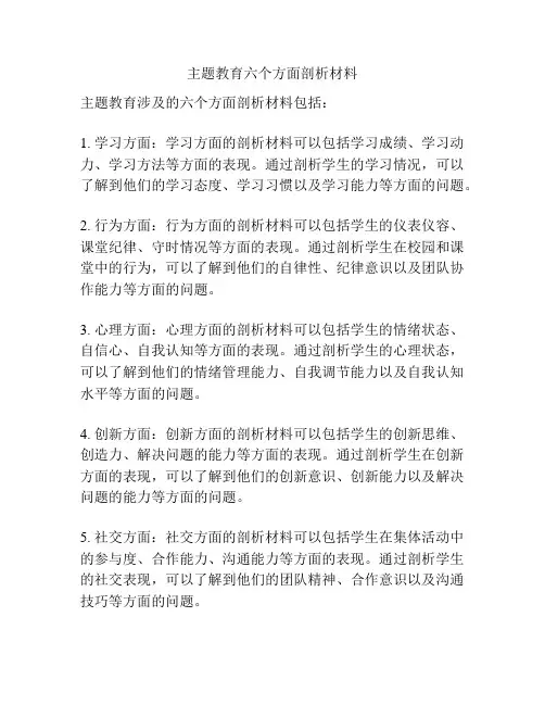 主题教育六个方面剖析材料