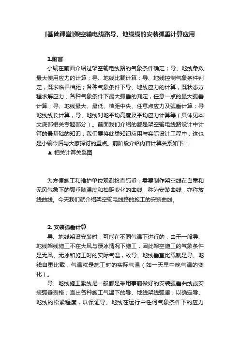 [基础课堂]架空输电线路导、地线线的安装弧垂计算应用