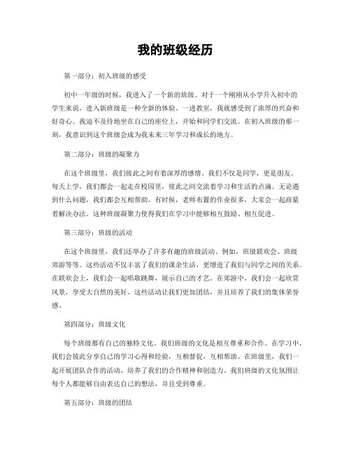 我的班级经历