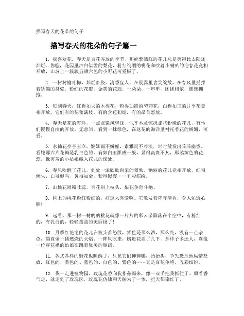 描写春天的花朵的句子