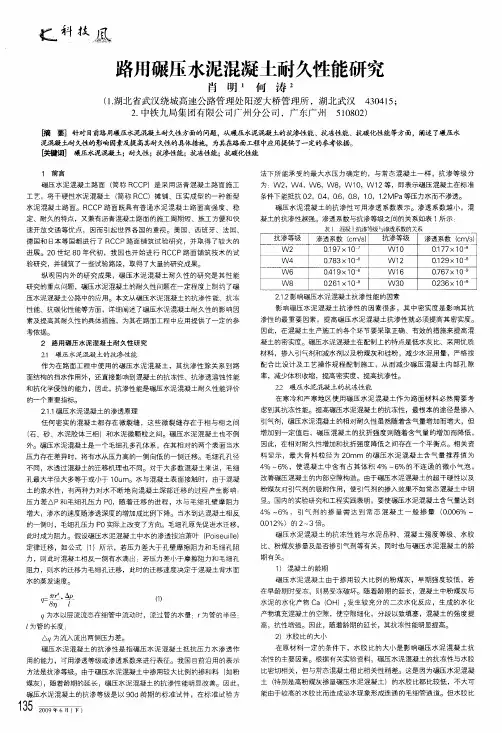 路用碾压水泥混凝土耐久性能研究
