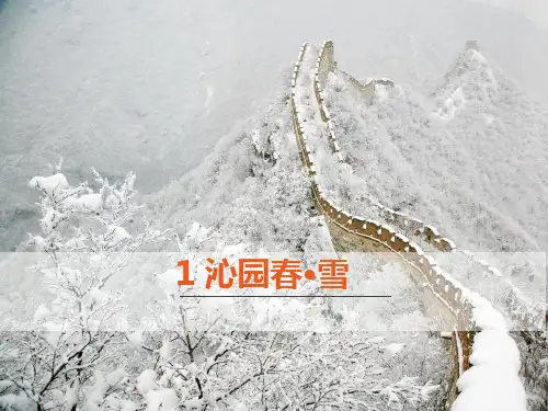 1.沁园春 雪