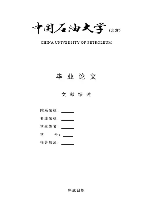碎屑岩油藏油层性质研究文献综述