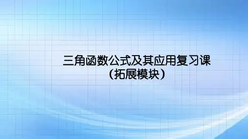 三角函数公式及其应用拓展模块复习课件