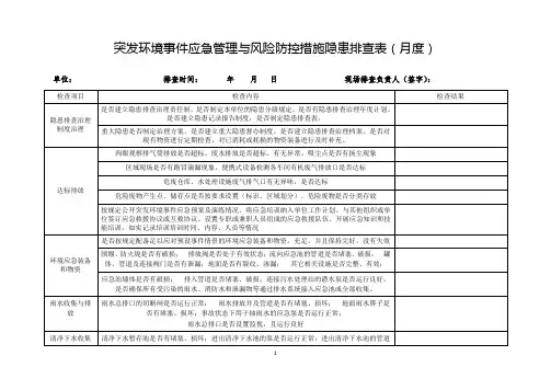 环保设施安全检查表