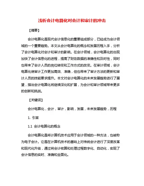 浅析会计电算化对会计和审计的冲击