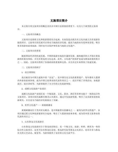 文旅项目简介