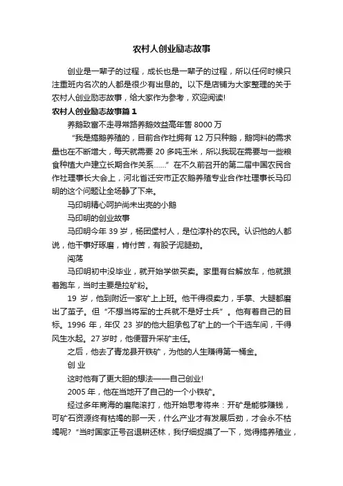 农村人创业励志故事