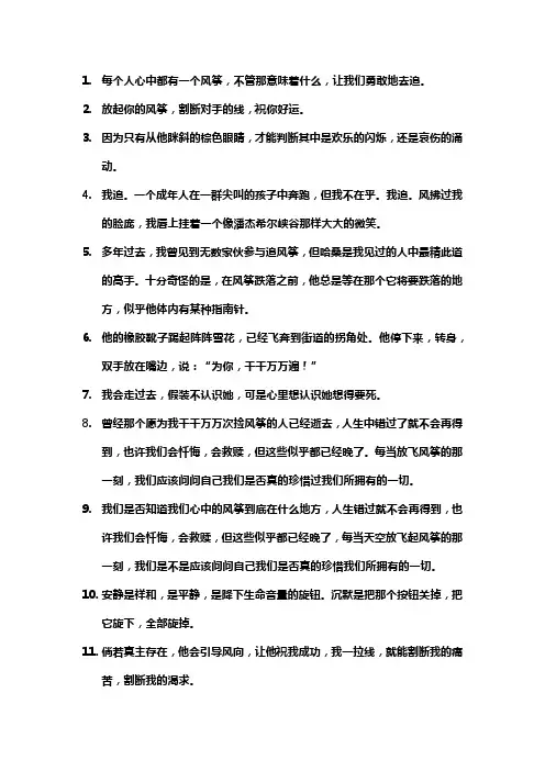 追风筝的人摘录