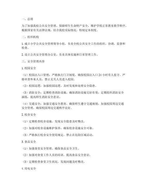 小学公共安全管理制度