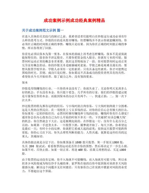 成功案例示例成功经典案例精品