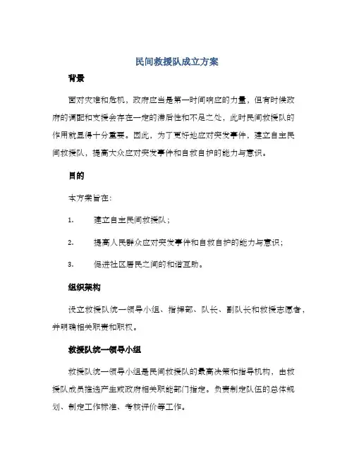 民间救援队成立方案