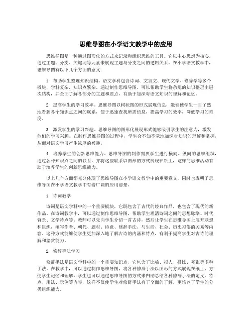 思维导图在小学语文教学中的应用