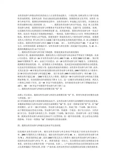 中国劳动力参与率逐年下降  女性市场参与率下降