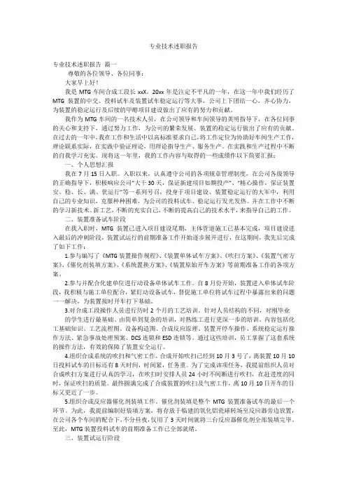专业技术述职报告