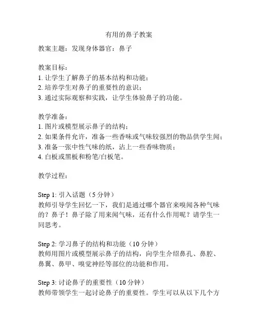 有用的鼻子教案
