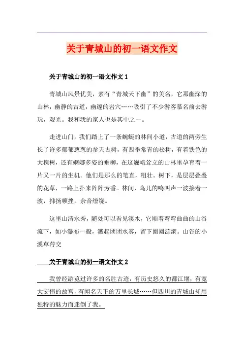 关于青城山的初一语文作文