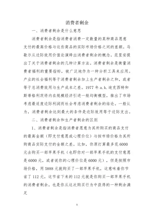 消费者剩余