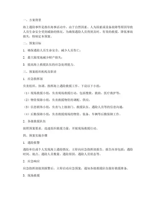 海上遇险人员应急预案方案