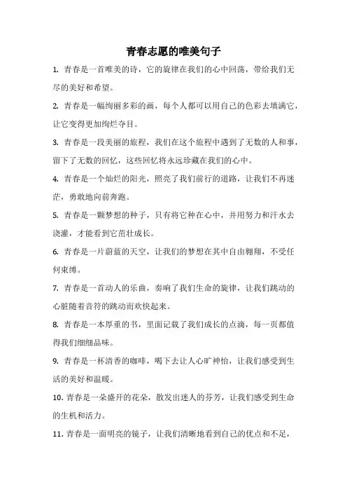 青春志愿的唯美句子