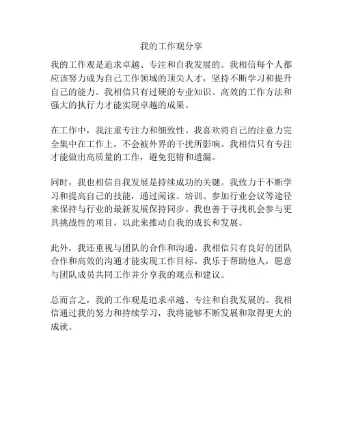 我的工作观分享