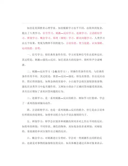 中小学教师资格考试理论知识——加涅的信息加工理论