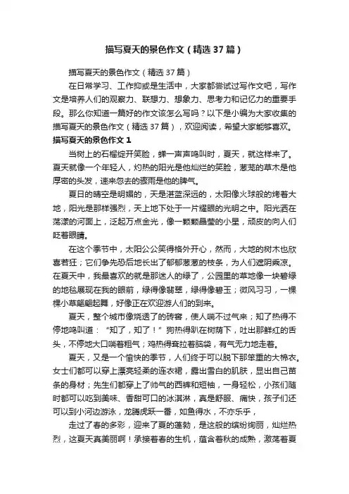 描写夏天的景色作文（精选37篇）