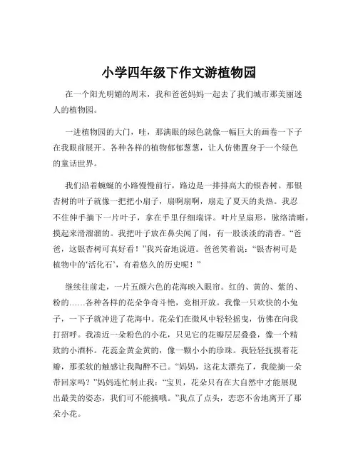 小学四年级下作文游植物园