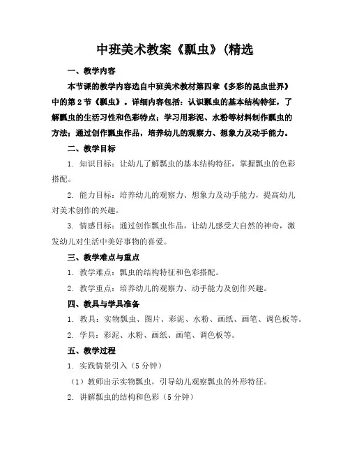 中班美术教案《瓢虫》(精选
