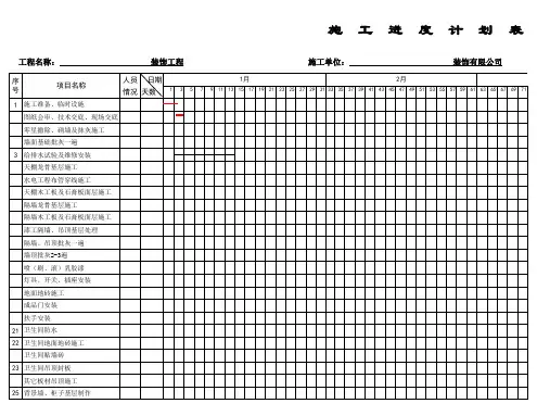 装饰工程施工进度计划表