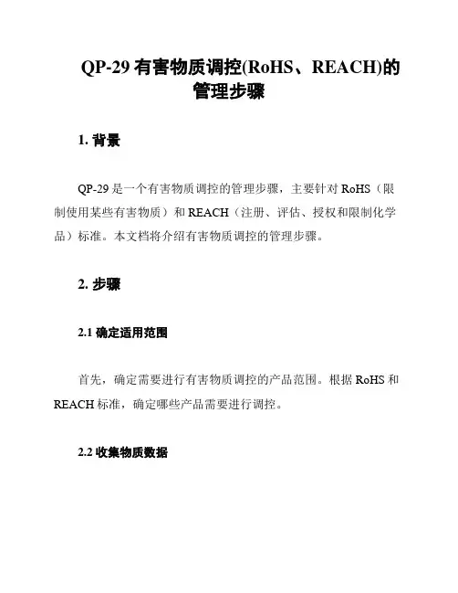QP-29有害物质调控(RoHS、REACH)的管理步骤