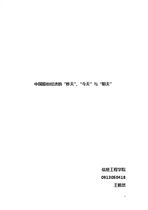 股份经济概论论文