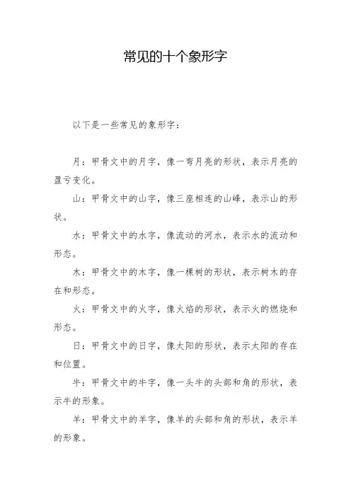 常见的十个象形字