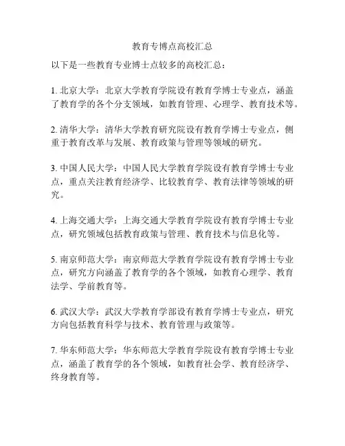 教育专博点高校汇总